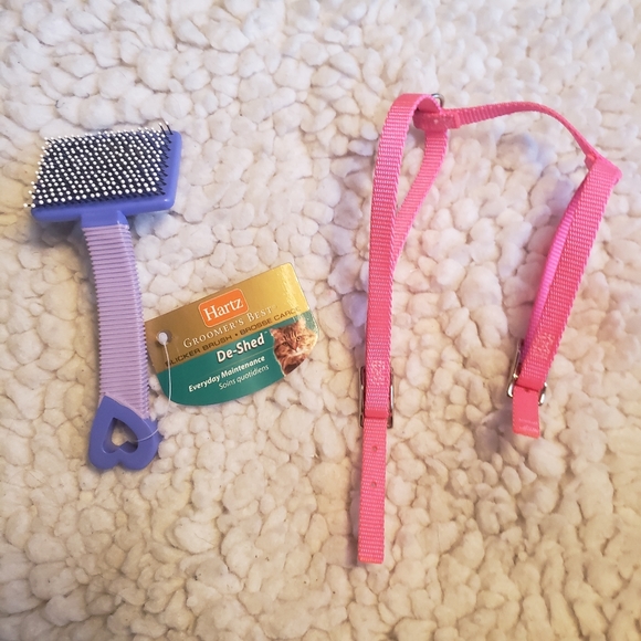 Pink Cat or Small Dog Harness and Shedder Brush Bundle - Picture 1 of 10